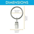 thumbnail image 3 of 25 Pack Curtain Rings with Clips Hooks, Rustproof Stainless Steel Drapery Rings for Tension Rod Bracket Eyelets Hangers, 3 of 6