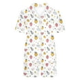 thumbnail image 5 of SwiftWear Women's Comfy Fruit Print Pajama Set - Short Sleeve Collared Sleepwear with Shorts, Trendy Orange Peach Design, Perfect for Home & Lounging, Breathable & Chic Nightwear, 5 of 6