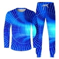 thumbnail image 4 of Wavsuf 2pcs Jogger Set Men Long Sweatsuits Sets for Mens New Motion Digital Shirt Sweatshirt and Sweatpants Blue Size 3XL, 4 of 5
