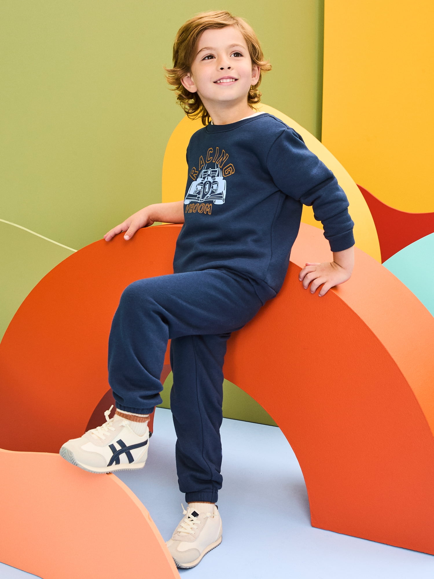 Garanimals Baby & Toddler Boys Fleece Outfit Set, Sweatshirt & Sweatpants, Sizes 0-6T