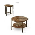thumbnail image 3 of Bowery Hill Transitional 3-Piece Round Wood and Metal Coffee Table Set in Brown, 3 of 4