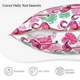 thumbnail image 5 of Xecao Flamingo Print Soft Velvet Decorative Throw Pillow Covers, Square Cushion Cases for Bed, Sofa, Living Room, Car, and Indoor Outdoor Use-20"x20", 5 of 8