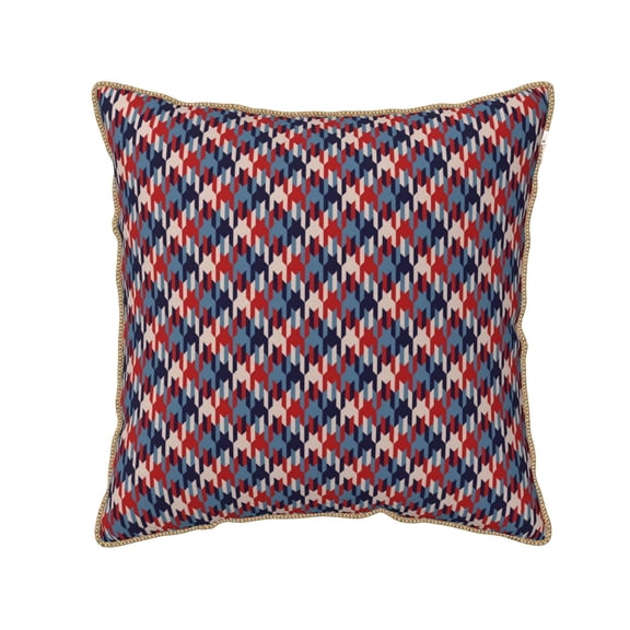 Xecao Red Blue Checked Print Soft Velvet Decorative Throw Pillow Covers, Square Cushion Cases for Bed, Sofa, Living Room, Car, and Indoor Outdoor Use-16"x16"