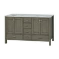 thumbnail image 4 of Horizon 60" Double Bathroom Vanity with Weathered Gray Cabinet and Engineered Carrara Top, 4 of 5