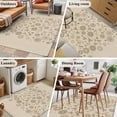 thumbnail image 5 of Japanese Area Rugs 3'x5', Washable Small Throw Rugs for Living Room Bedroom, Beige Farmhouse Retro Floral Leaf Pattern Indoor Outdoor Rug Non-Slip Low Pile Carpet Runner Reversible Floor Mats, 5 of 8