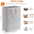 thumbnail image 4 of Lifewit 3 Pack Laundry Hamper Large Collapsible Laundry Baskets, Freestanding Waterproof Clothes Hamper w/ Easy Carry Handles in Laundry Room Bedroom Bathroom College Dorm for Adults, Gray, 3 x 125L, 4 of 9