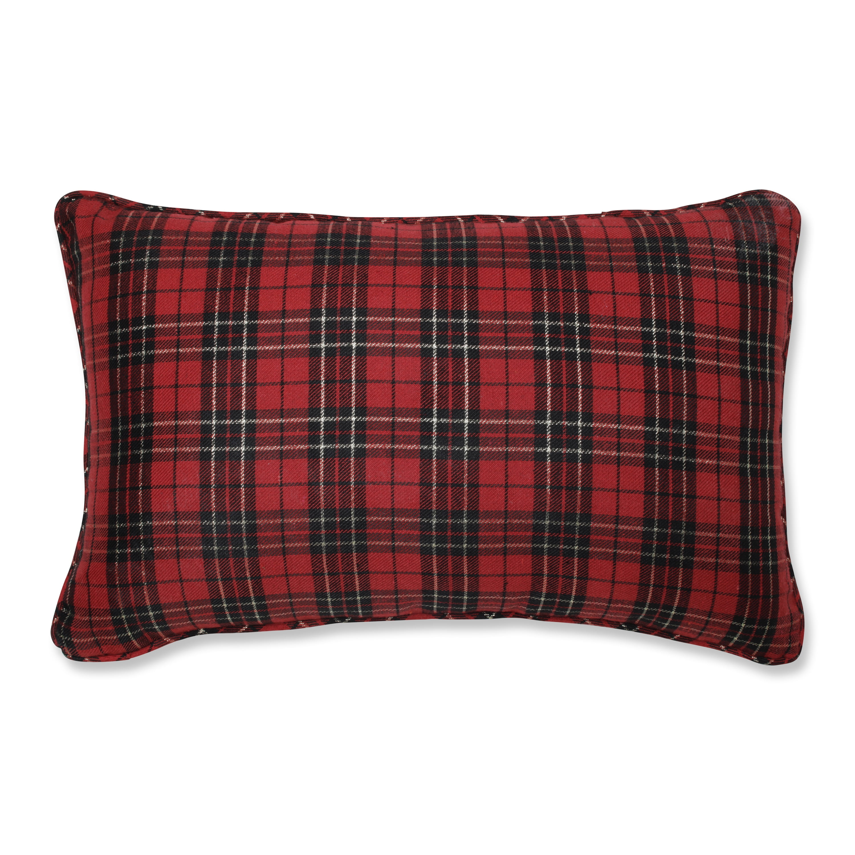 Pillow Perfect 615684 Holiday Plaid Rectangular Throw Pillow, Red