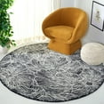 thumbnail image 2 of SAFAVIEH Ebony Aaliyah Floral Area Rug, Black/Ivory, 6' x 6' Round, 2 of 8