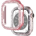 thumbnail image 1 of 2-Pack Bling Compatible for Apple Watch Cases 40mm SE 2022 Series 6 5 4, Protective Bumper for iWatch SE Series 4/5/6 (40mm, Pink/Clear), 1 of 5