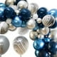 thumbnail image 3 of Conjunto de cadena de globos plateados y azules metálicos, decoración para fiesta de graduación y cumpleaños con tema para hombres, 3 of 5