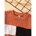 thumbnail image 4 of FOCUSNORM Unisex Kids Suit Set, Contrast Color Round Neck Long Sleeve Tops+ Long Pants, 4 of 9