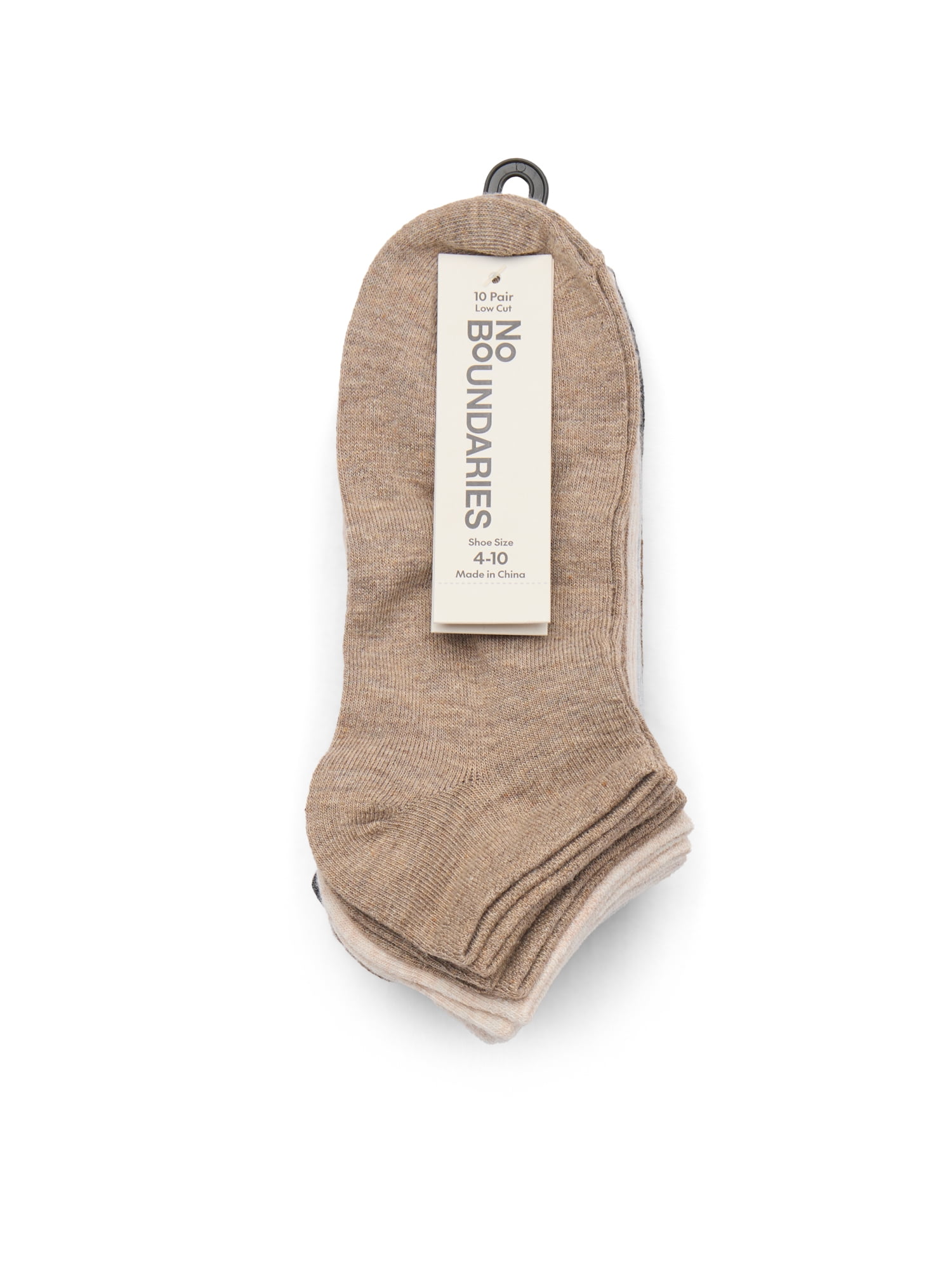 No Boundaries Womens Low-Cut Socks, 10-Pack, Sock Sizes 4-10