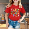 thumbnail image 2 of PMVFHDE T-Shirt Fille Maillots de Bain Filles Hauts Mode Filles Hauts d'Été Filles Tendance Mignon Hauts Filles Mode Enfants Décontracté Imprimé Col Rond Manches Courtes T-Shirt Rouge, 8-9 Ans, 2 of 4