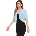 thumbnail image 2 of LAICAIW Women Shrug Soft Chiffon Open Front Sheer Short Sleeve Cardigans for Evening Dress, 2 of 6