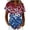 Blue, variant on Hxshgdsn July 4th for Womens American Flag Stars Print Button Down Short Sleeve Casual Shirt Loose Fit(Navy/S)