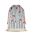 thumbnail image 3 of Christmas Bags Drawstring,Gray Christmas Cardinal Bird Pattern Large Xmas Christmas Gift Bags,Reusable for Xmas and New Year Party Favors and Supplies,27.6" X 19.7", 3 of 6