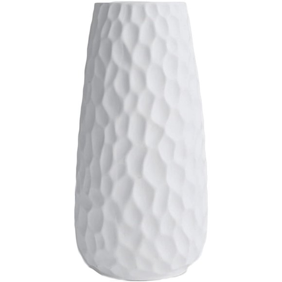 White Ceramic Vase Flower Vase for Home Decor Modern Minimalist Tabletop Vase Pampa Vase for Home, Party, Wedding Centerpiece (B)