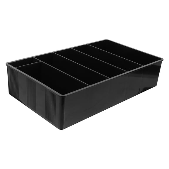 LEORX Cash Holder Black Cash Drawer Tray with Multiple Compartments for Restaurant and Store Use