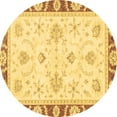 thumbnail image 1 of Ahgly Company Indoor Round Oriental Brown Modern Area Rugs, 6' Round, 1 of 4