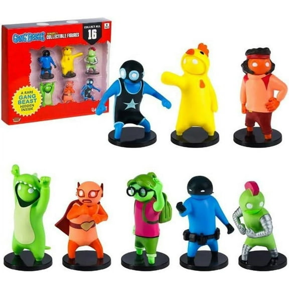 Gang Beasts Action Figures 8-Pack 2.5" Mini Superhero Wrestler Chicken Suit Cyborg PMI International