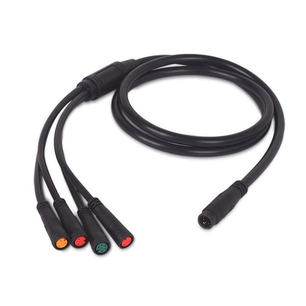 Cable Principal de Arnés de Cableado de 1 A 4 Cables A Prueba de Agua para Acelerador de Bicicleta Eléctrica, Conector A Prueba de Agua de Freno LCD