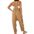 thumbnail image 3 of Jumpingount Mono holgado de algodón para mujer, monos lisos, mono sin mangas, monos, pantalones recortados de pierna ancha a la moda Vestidos 4XL Jumpingount AP018724-01, 3 of 6