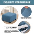 thumbnail image 4 of MesaSe Square Ottoman Covers Ottoman Slipcovers Folding Storage Stool Furniture Protector Form Fit with Elastic Bottom  Stretch High Spandex Small Checks Jacquard Fabric Brown XL 35”- 44”, 4 of 6