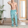 thumbnail image 5 of Uemuo Travelling on Airplane Pattern Men's Wide Leg Palazzo Lounge Pants with Pockets Light Weight Loose Comfy Casual Pajama Pants-XX-Large, 5 of 9