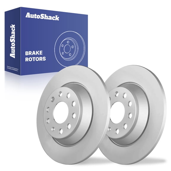 AutoShack Rear Brake Rotors for Volkswagen & Audi, Tiguan 2018-2024 Jetta 2019-2025 Q3 2016-2018, 2022-2025 Q3 Quattro 2016-2018, AWD FWD L4 1.5L 2.0L - Coated - ArmorStop - 11.81" (300 mm), 9-Lug