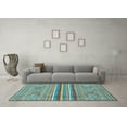 thumbnail image 3 of Ahgly Company Indoor Round Abstract Light Blue Modern Area Rugs, 8' Round, 3 of 4