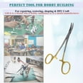 thumbnail image 4 of Pliers for DIY Art, Gundam Model Building Craft, Repairing Assembling Stainless Steel Bending Shaping Pliers With Full Serrated Jaws - Curved Tips - Gold Handle - 5", 4 of 4