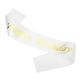 thumbnail image 1 of Banda de Cumpleaños para Niñas Uxcell, Banda de Cumpleaños Brillante para Mujeres, Decoraciones de Fiesta de Princesa Reina con Alfiler de Seguridad, Blanco con Letras Doradas, 1 of 6