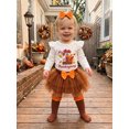 thumbnail image 5 of Lairauiy Infant Baby Girl Thanksgiving Clothes Set 0-18 Months Letters Romper with Skirt Headband Stockings Outfits, 5 of 8