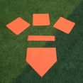thumbnail image 2 of Baseball Bases Set 5 Piece Baseball Rubber Base Baseball Practice Equipment Orange, 2 of 9