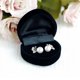 thumbnail image 2 of Anillo de joyería de terciopelo en forma de hermosa pendiente del corazón caja de la caja de almacenamiento caja de regalo (Negro), 2 of 4