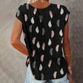 thumbnail image 2 of Blouses à Manches Courtes pour Femmes Femmes Décontracté Imprimé Manches Courtes Col Rond Chandail Blouse T-Shirt Hauts Femmes Hauts à Manches Courtes Femmes Blouse à Manches Courtes Hauts à Manches Courtes pour Femmes, 2 of 5