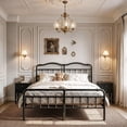 thumbnail image 3 of Apextella 18 in California King Metal Platform Bed Frame with Vintage Wavy Headboard, No Box Spring Needed, Underbed Storage, 3 of 9
