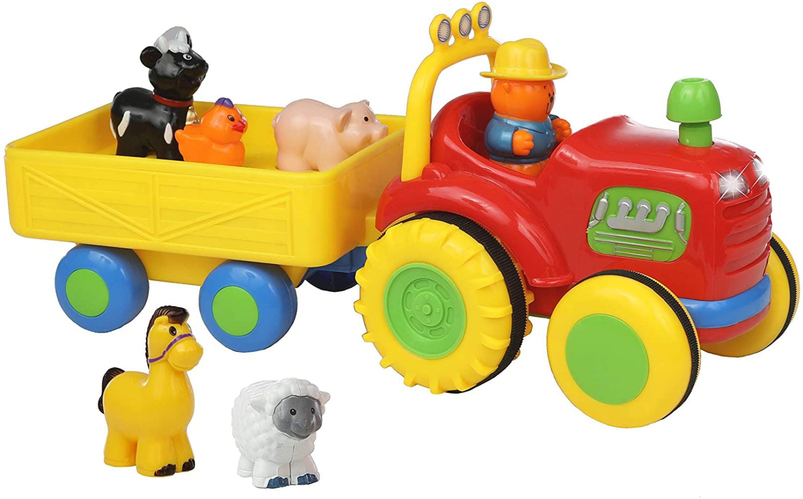 Fisher Price Little People RED FARM TRACTOR for FARMER FIELD Vehicle Barn Rare! 