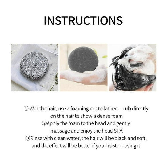 Organic Grey Reverse Shampoo Bar Polygonum Hair Darkening Shampoo Soap Hair Shampoo NEW