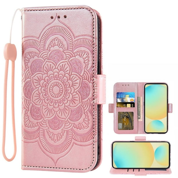 Asuwish - Funda tipo cartera compatible con iPhone 6plus, 6splus, 6/6s Plus, con cordón de cuero, tarjetero, correa para la muñeca, para iPhone 6, 6+, iPhone 6s, 6s+, i, 6P, 6a, S, seis, para mujer y