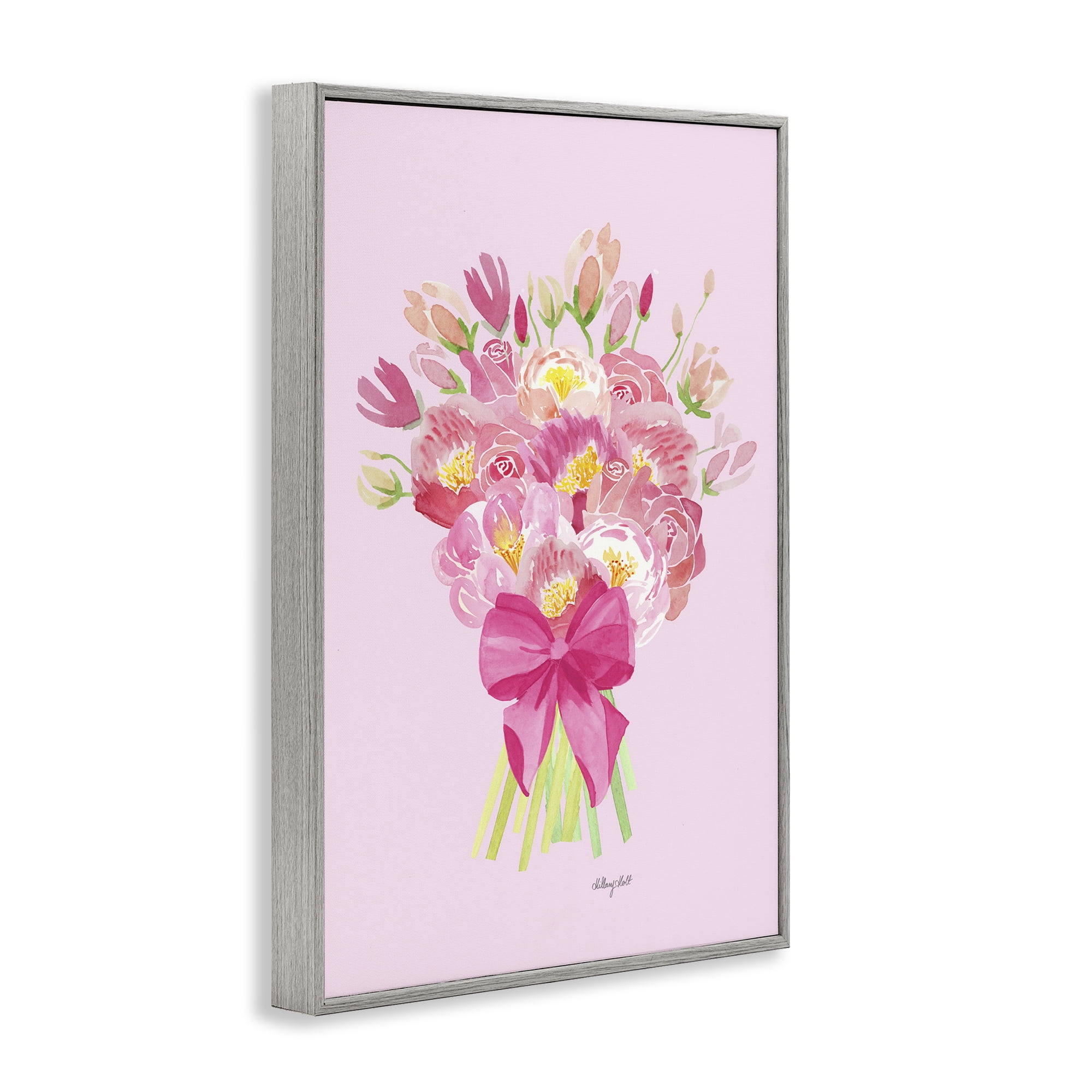 Stupell Industries Romantic Blushing Peonies Gray Framed Giclee Art, design by Hillary Holt