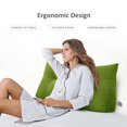 thumbnail image 2 of WOWMAX Sofa Bed Large Filled Triangular Wedge Cushion Bed Backrest Positioning Support Pillow Reading Pillow Office Lumbar Pad with Removable Cover Green 39 Inches, 2 of 7
