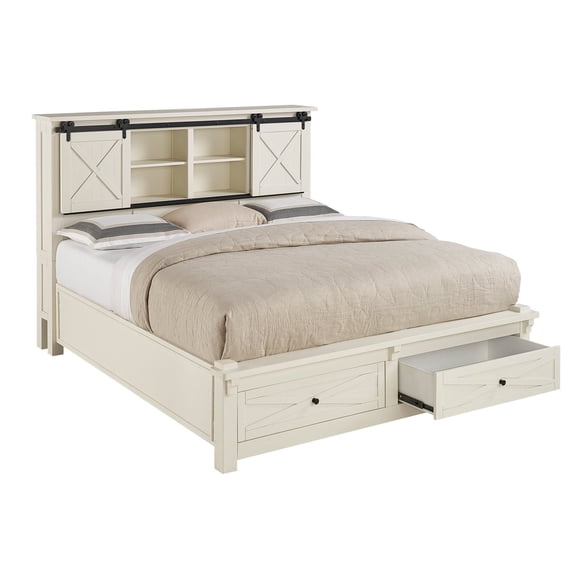A-AMERICA Sun Valley Platform Storage Bed with Integrated Bench