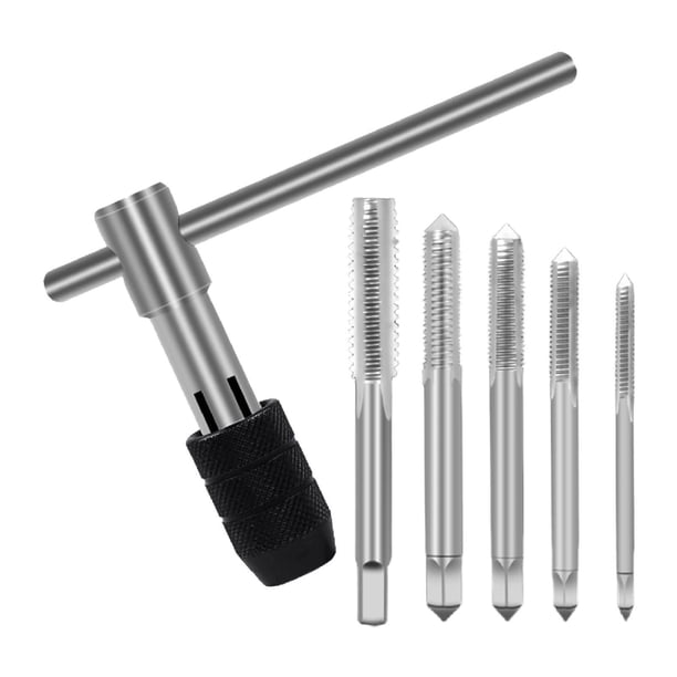 Machos de roscar para tornillos, juego de machos de roscar, accesorio de hardware, fácil de usar, portátil, reparación 6 piezas