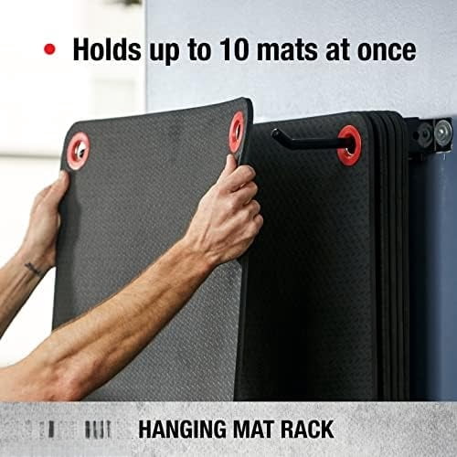 Hanging Exercise Mat, Fitness & Yoga Mat for Group Fitness Classes, Commercial Grade Quality with Reinforced Holes Black