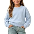 thumbnail image 3 of akafmk Girls Knit Pullover Sweater Thin Long Sleeve Shirts Crew Neck Lightweight Pullover Versatile Casual Fall Clothes, 0-9Y, 3 of 6