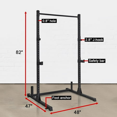 Squat Rack 800LB Capacité Power Rack 2x 2 Steel Power Cage Support  d'exercice avec 4 crochets en J pour Bench Press, Haltérophilie et  Musculation - 1026783