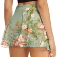 thumbnail image 7 of Wxolcjlv Womens Botanical Floral Print A Line Mini Skort High Waist Stretch Fit Sport Built‑In Shorts Tennis Bottoms, 7 of 7
