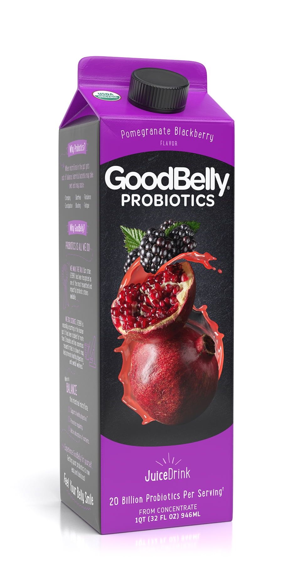 GoodBelly Probiotics Pomegranate Blackberry Juice Drink, 1 Quart