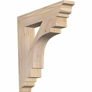 Ekena Millwork 6"W x 34"D x 38"H Merced Arts & Crafts Rough Sawn Bracket, Douglas Fir